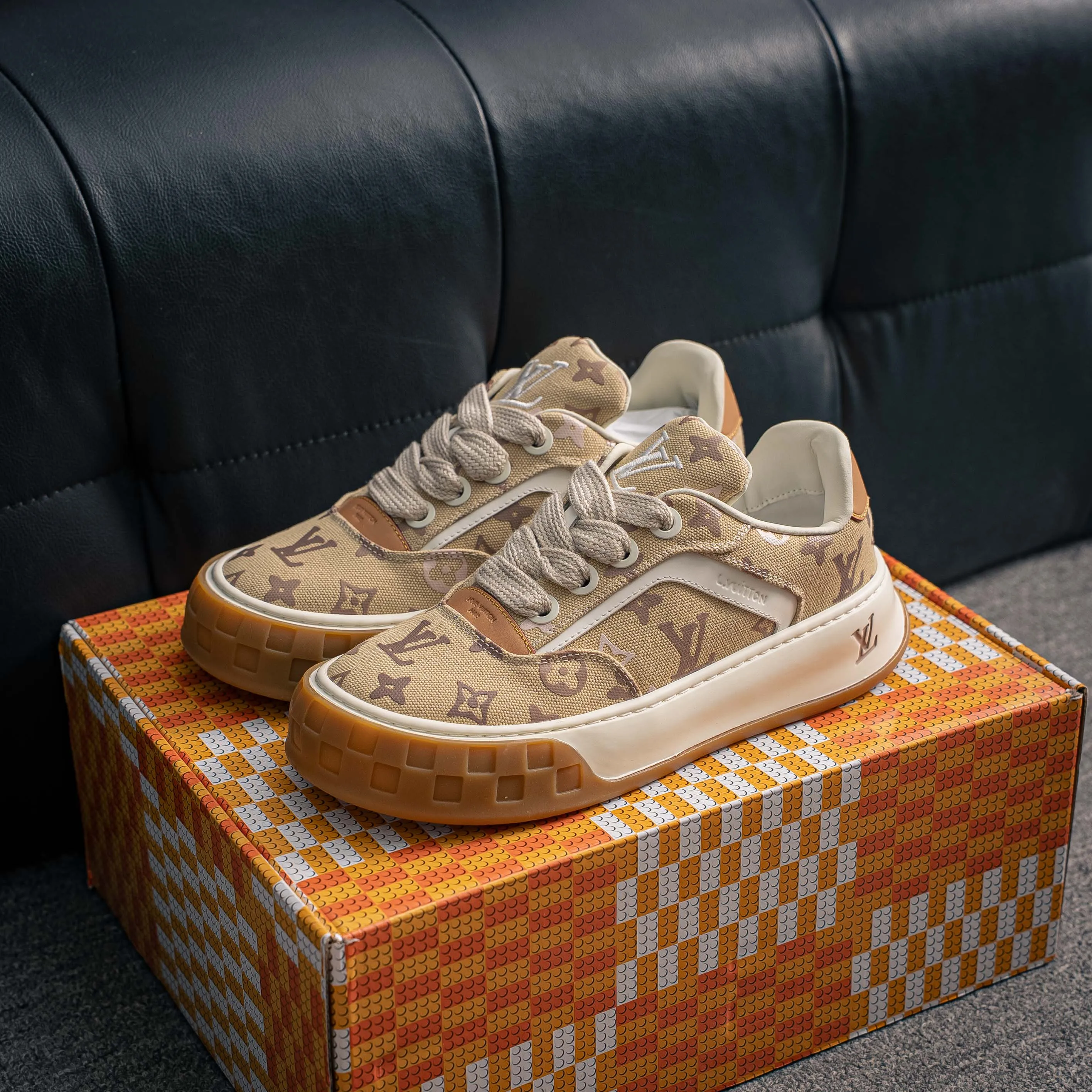 # Premium -- LOUIS VUITTON Tilted Series｜2026 LV Tilted Low Sneakers Series Low-Top Retro Skate Shoes Men Shoes｜